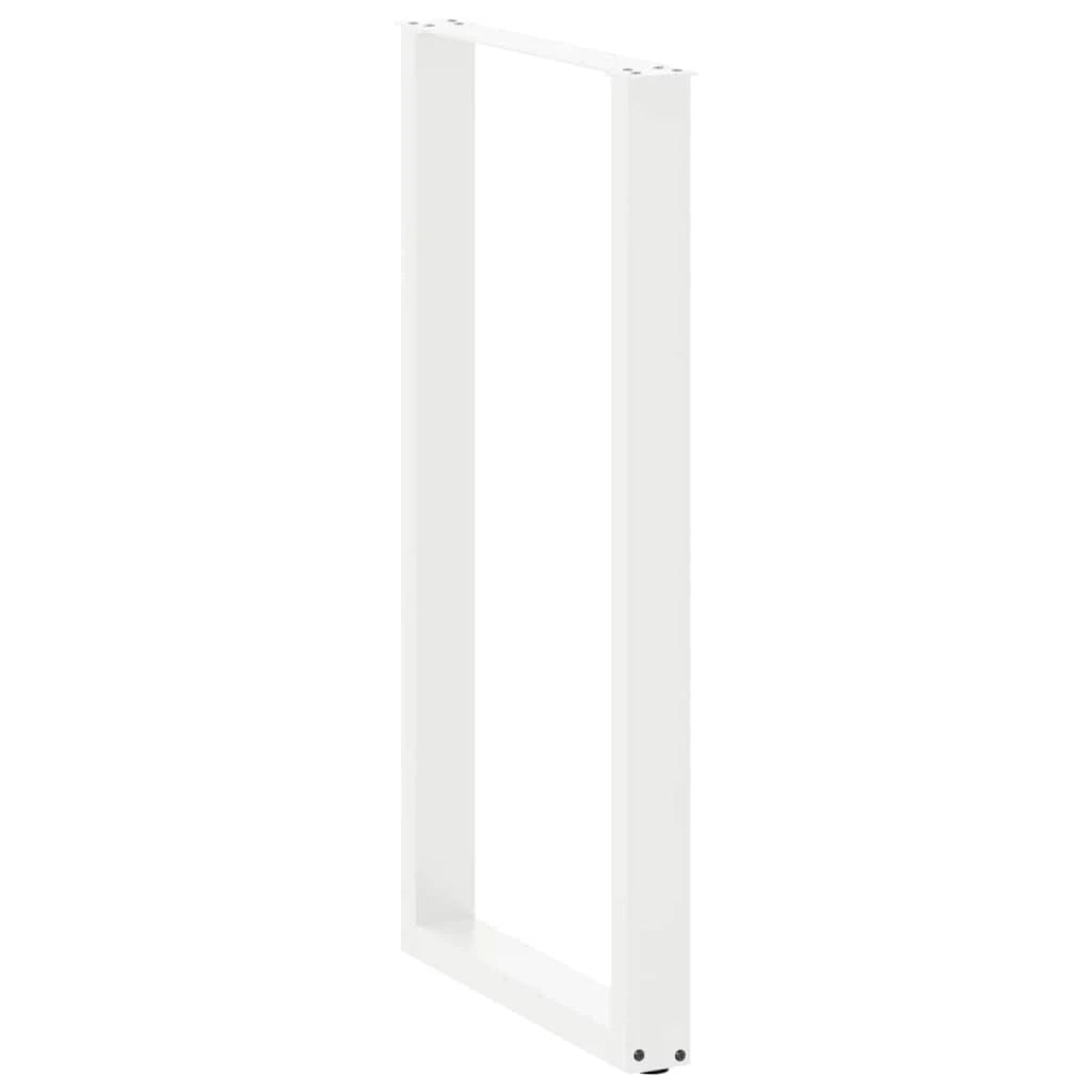 Set di 2 gambe robuste per tavolo da bar a forma di U con piedini regolabili 60 x 110 cm acciaio bianco 02_0057489