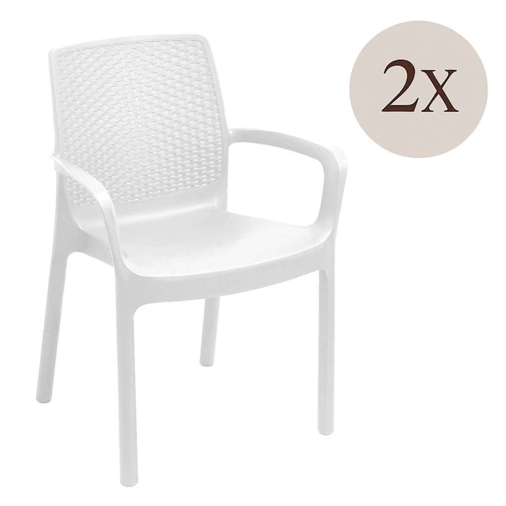 Mattagga, Sedia da Esterno 2 Sedie Made in Italy, Bianco