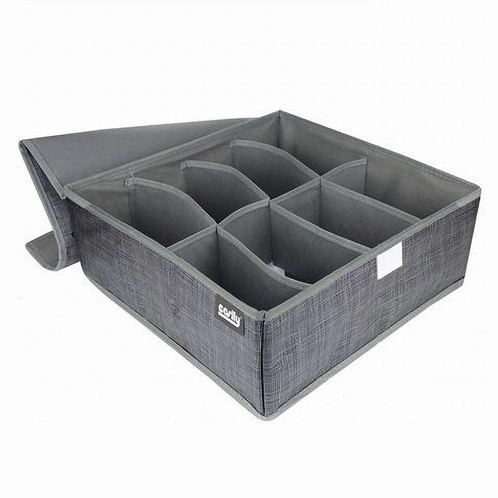 Trade Shop - Portaoggetti Tessuto Organizer Contenitore Biancheria 8 Posti 32x32x12 Cm 69717 -