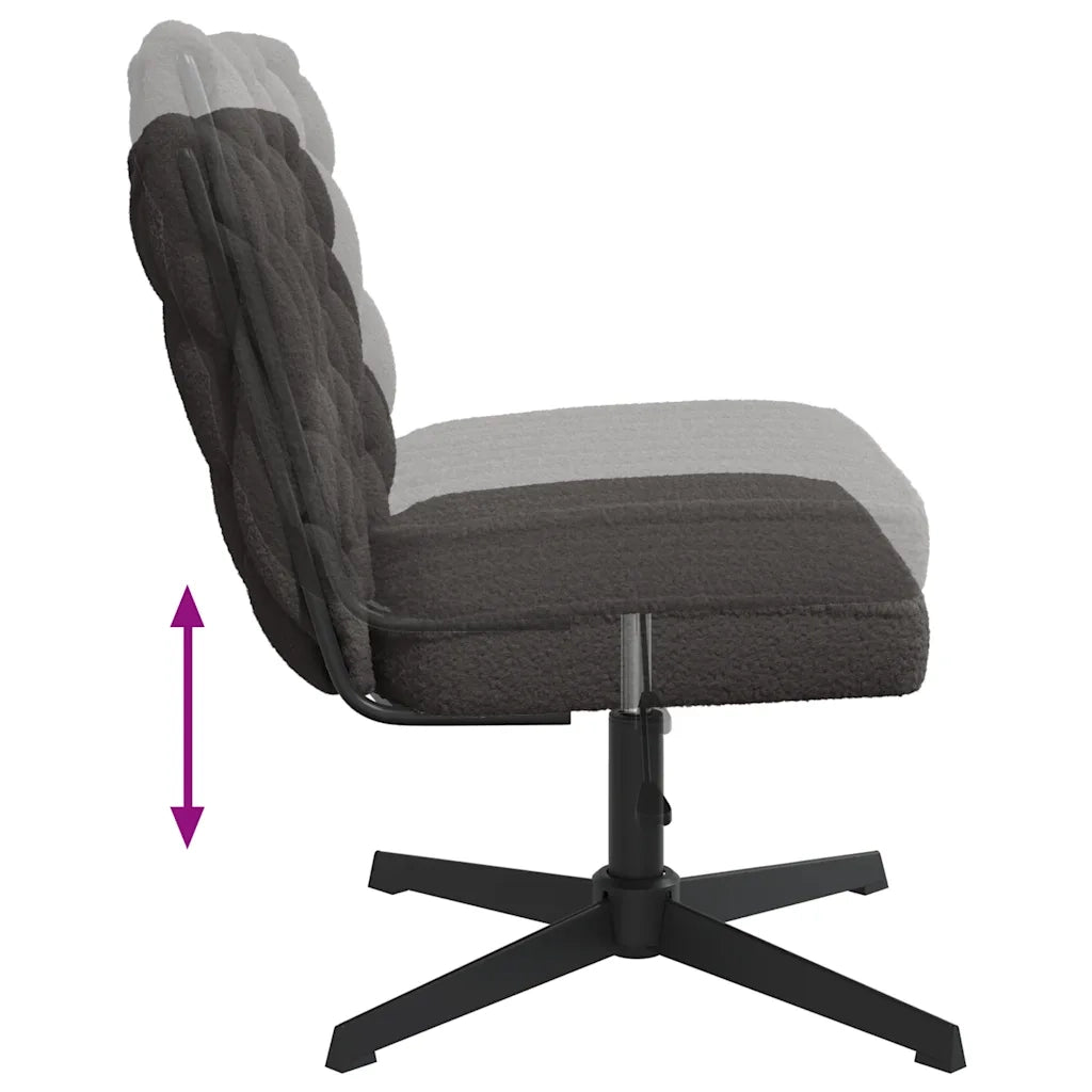 vidaXL Sedia da Ufficio Girevole Riccio Grigio Scuro Effetto Lana