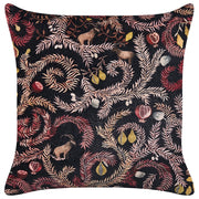 Cuscino decorativo nero rosa velluto 45 x 45 cm velluto motivo botanico decoro moderno glamour