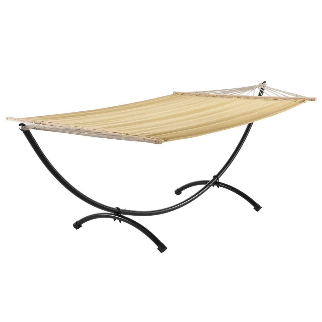 Amaca con struttura cotone poliestere metallo 210 cm beige nero 03_0002172