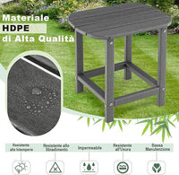 Set di 2 Tavolini Laterale Giardino, Tavolo Esterno Rettangolare in Legno, per Giardino Esterno Piscina, Portata 91 kg