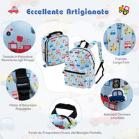 5 Pezzi Valigia per Bambini, Valigia con ManicoTelescopico da 16" con 13" Zainetto, Cuscino per Il Collo, Etichetta per Bagaglio, Borsa per Il Pranzo, con Ruote Girevoli a 360 ° (Modello 3)