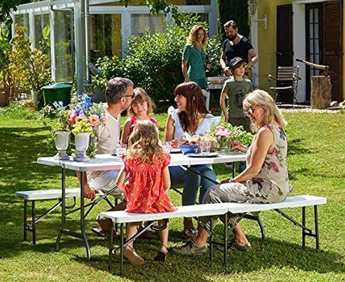 Tavolo Horeca rettangolare pieghevole bianco T1714183