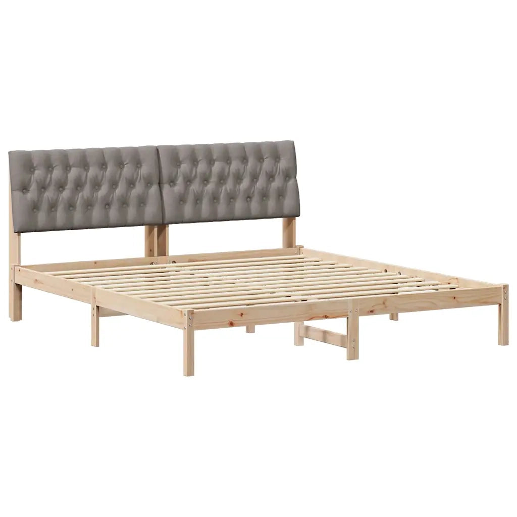 Letto con Testiera Rivestita con testiera Marrone 180 x 200 cm 3394386