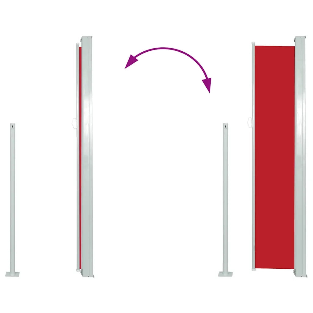 Tenda Laterale Retrattile per Patio 100x500 cm Rosso