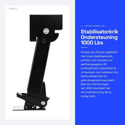 Sostegno telescopico opzionabile da 1000 lbs con fermo a vite, resistente all'usura e alle intemperie, realizzato con finissima lavorazione.