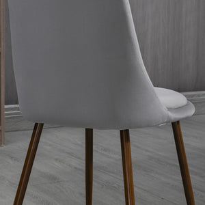 Set 4 Sedie Imbottite 47x55x86 cm in Poliestere e Acciaio Grigio