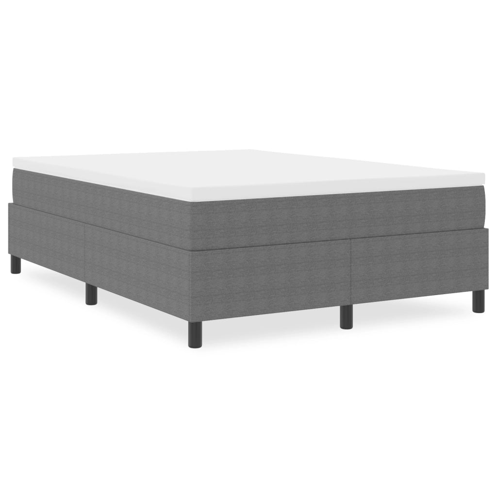 Letto Box Spring Grigio Chiaro 140x200 cm in Tessuto Corduroy