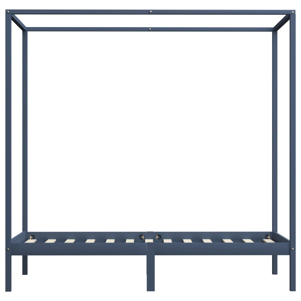 Giroletto Baldacchino senza Materasso 100x200 cm Legno Grigio 283275