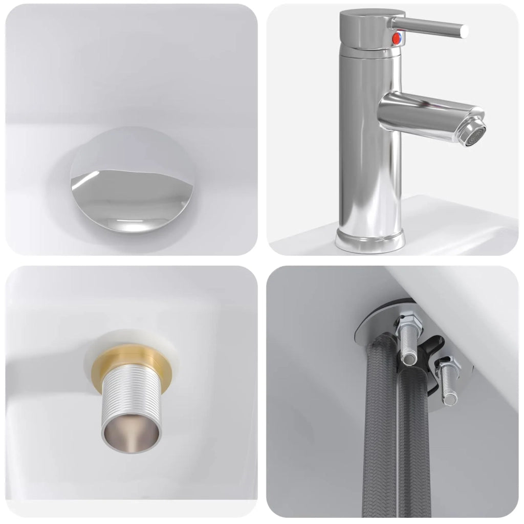 Lavabo da bagno Cromato 45,5 x 25,5 x 13 cm Metallo