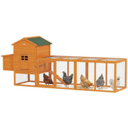 Pollai in Legno per 3-6 Galline con Tetto e Nido ¨C Zephmum ¨C 297.5x68x118 cm