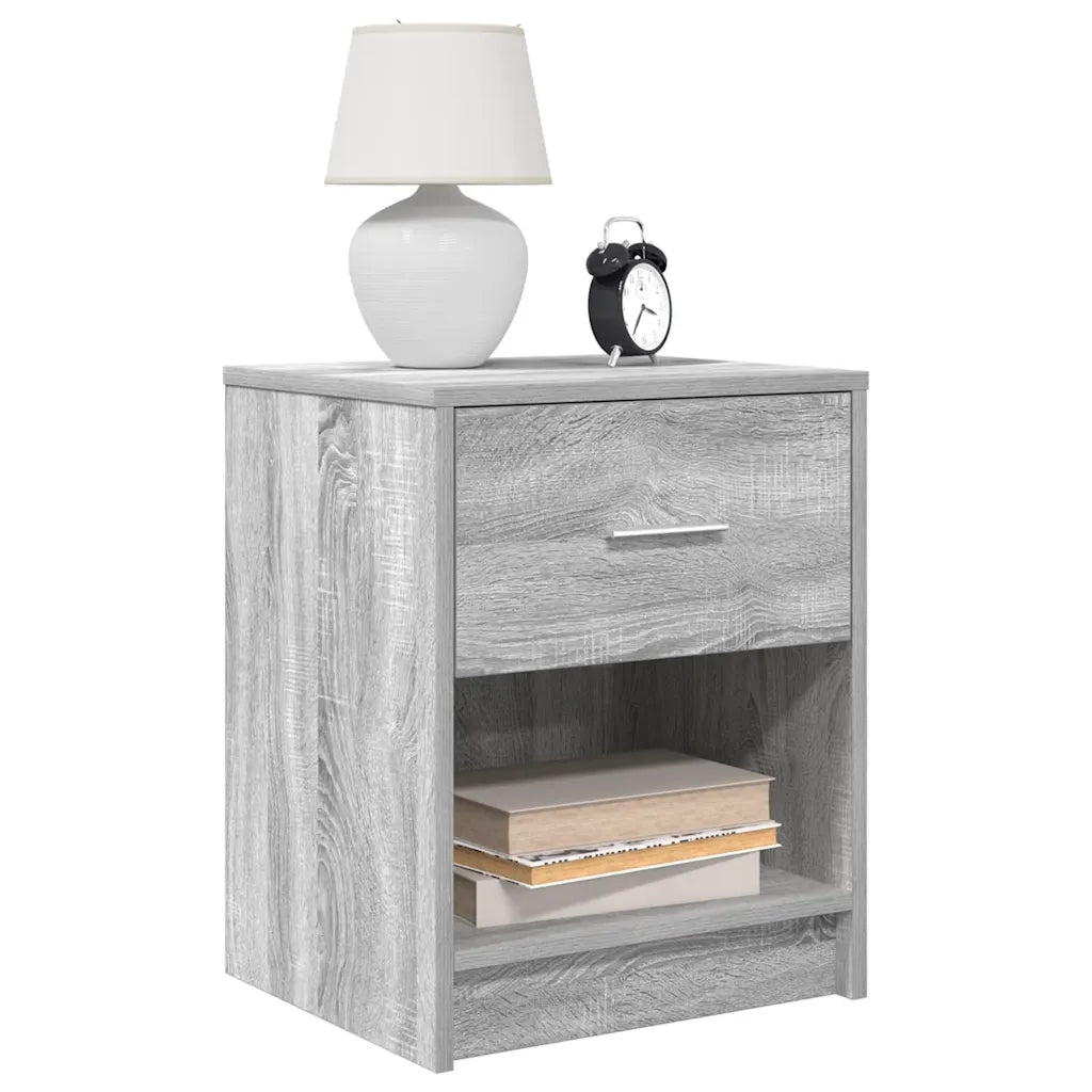 Comodini 2 pz con Cassetto Grigio Sonoma 40x34x50 cm 858778