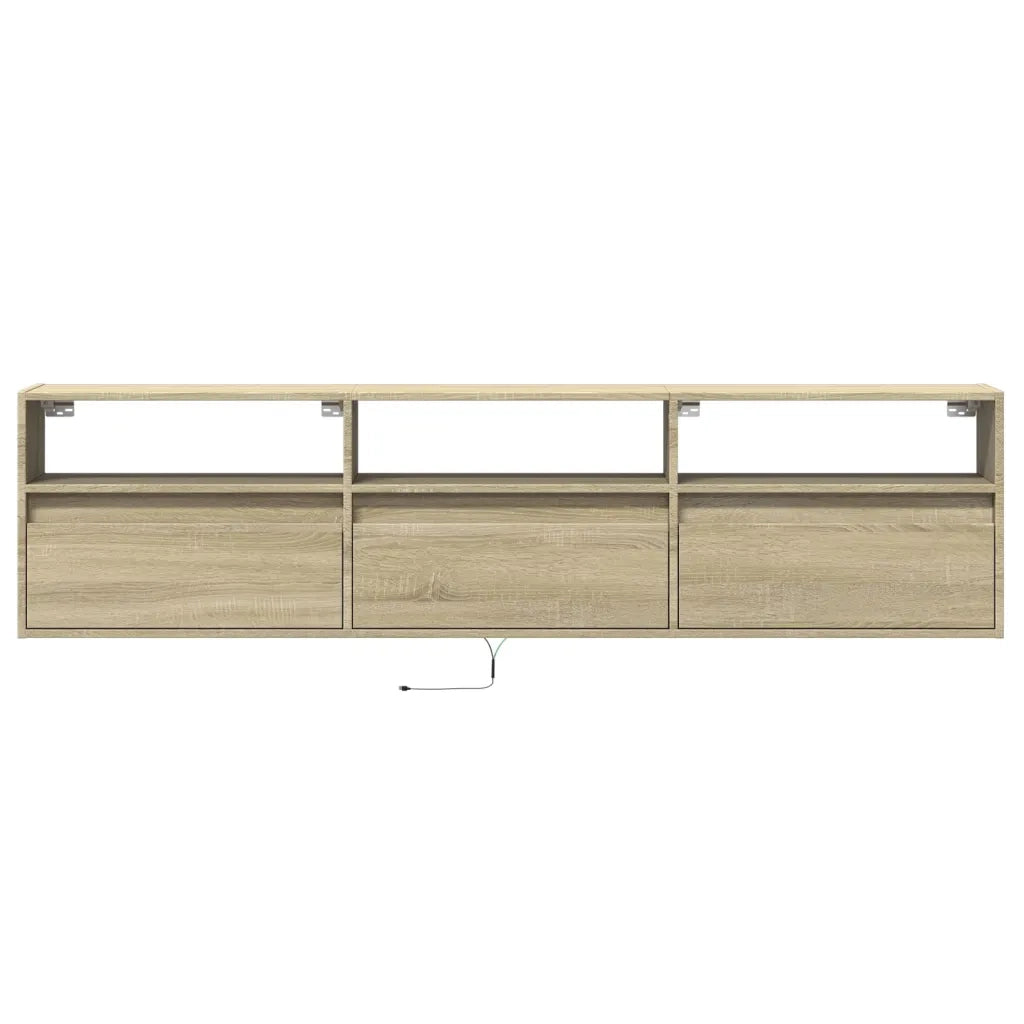 Mobile TV a Parete con LED-Mobile TV a Muro Rovere Sonoma 180x31x45 cm 952751