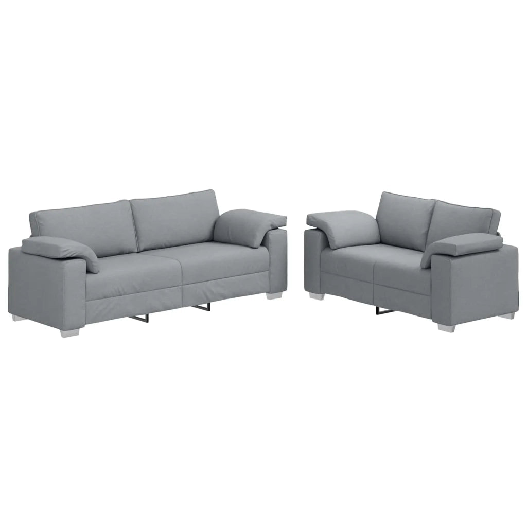 Divano 2 pcs Grigio chiaro 219 x 80 x 82 cm Tessuto 3324740