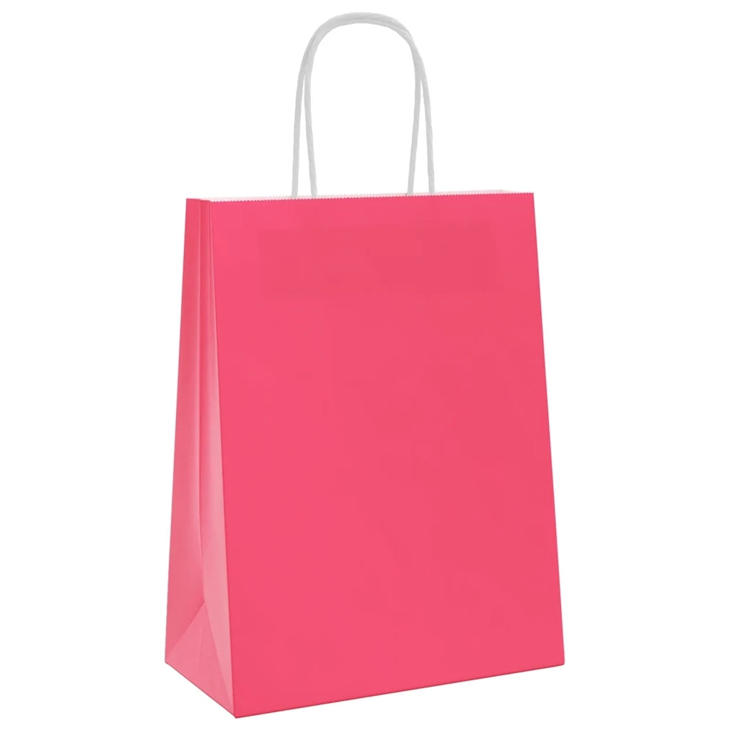 Sacchetti di Carta 250 pz con Manici Rosa 21x11x28 cm 4101671