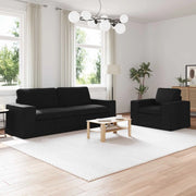 Divano 2 pcs Nero 182 x 80 x 82 cm Tessuto