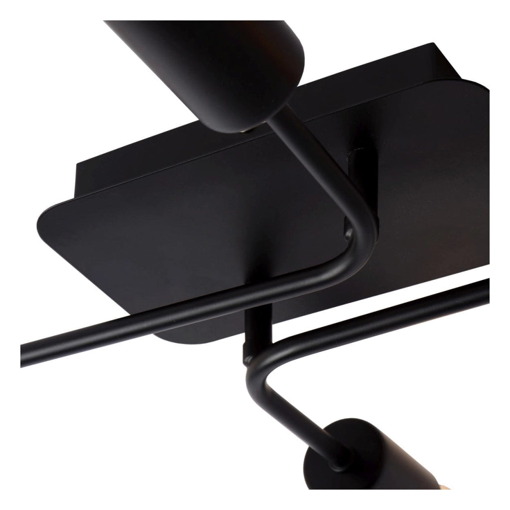 Plafoniera Lucide Lester nera metallo 4 luci E27 60W