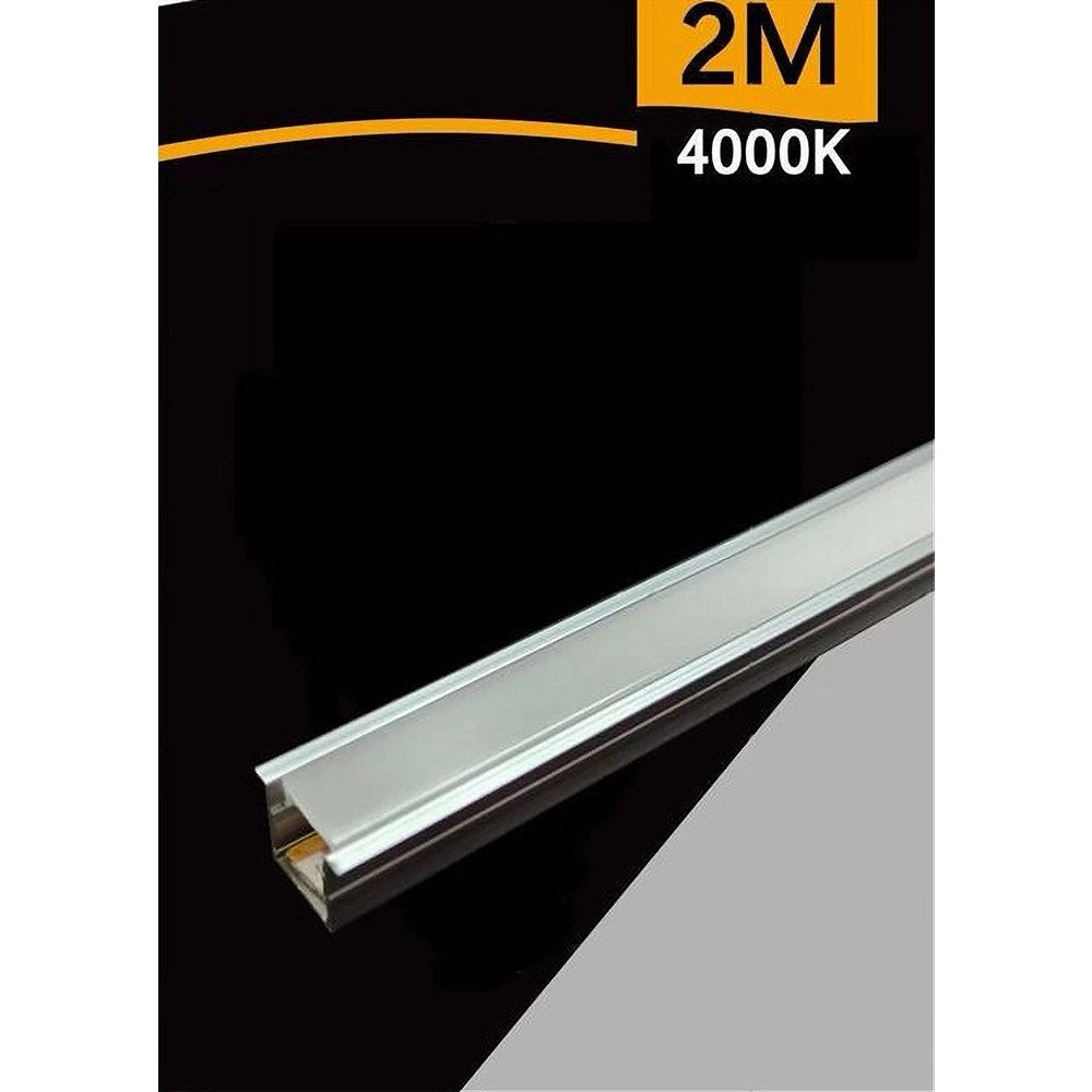 Trade Shop - Profilo In Alluminio 2mt Completo Di Strip Led + Cover 12v 7w/mt Al-12v-2025-120 - -bianco Naturale      -