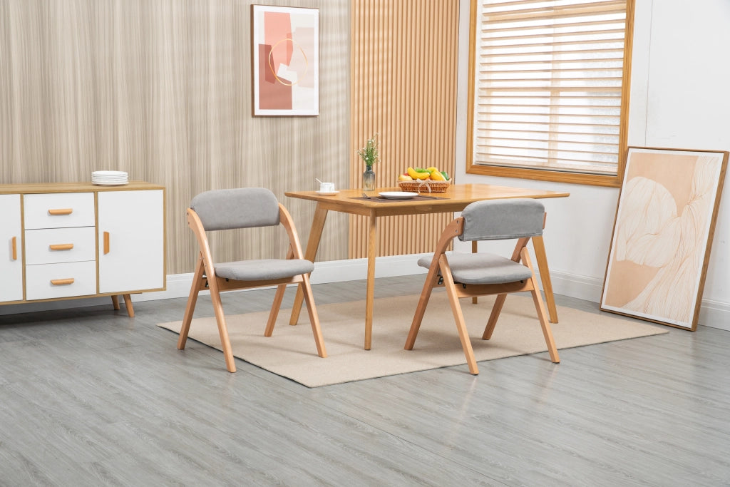 SEDIE PIEGHEVOLI IMBOTTITE Set da 2 Legno Grigio