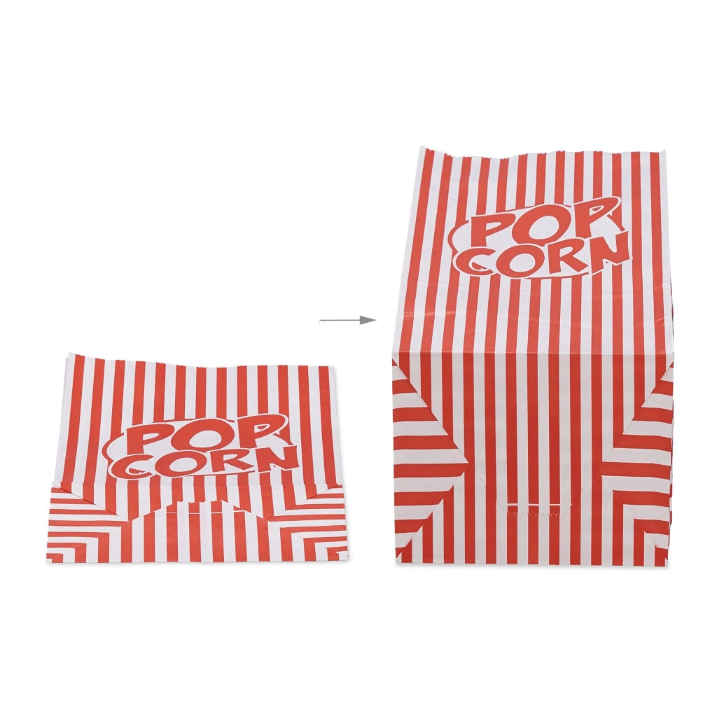 Lotto di 48 sacchetti per popcorn pratici retro serata cinema déco design 12 x 6 x 4 cm in carta rossa 13_0014712