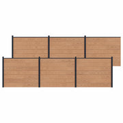 Pannello di Recinzione 6 pcs WPC e Alluminio Marrone