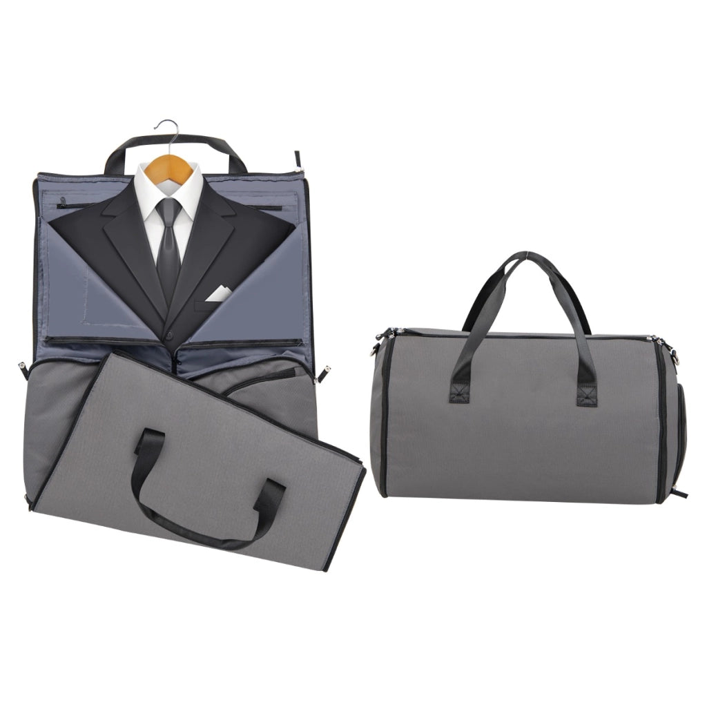 Borsa da viaggio con scomparto per scarpe tracolla regolabile, Borsa per indumenti impermeabile Grigio scuro-Attrezzatura da campeggio