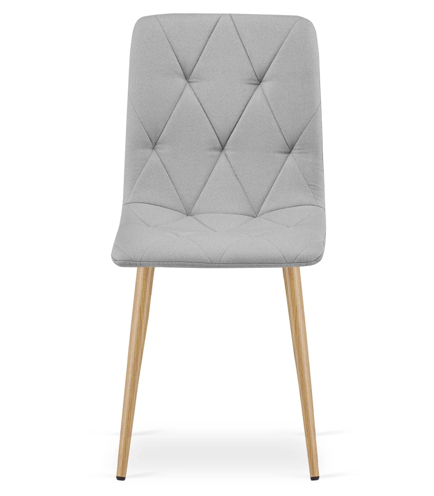 Sedia imbottita VALORA TYRA - Elegante tessuto grigio chiaro x 4