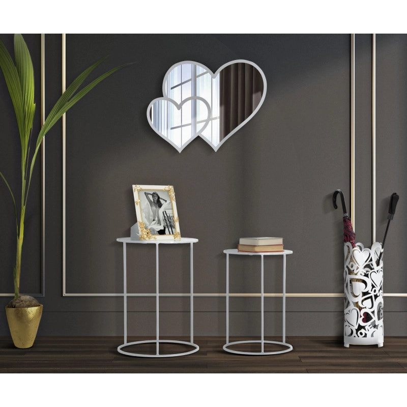 Tavolinetti White Harts Coppia cm ø 43x60-38x55