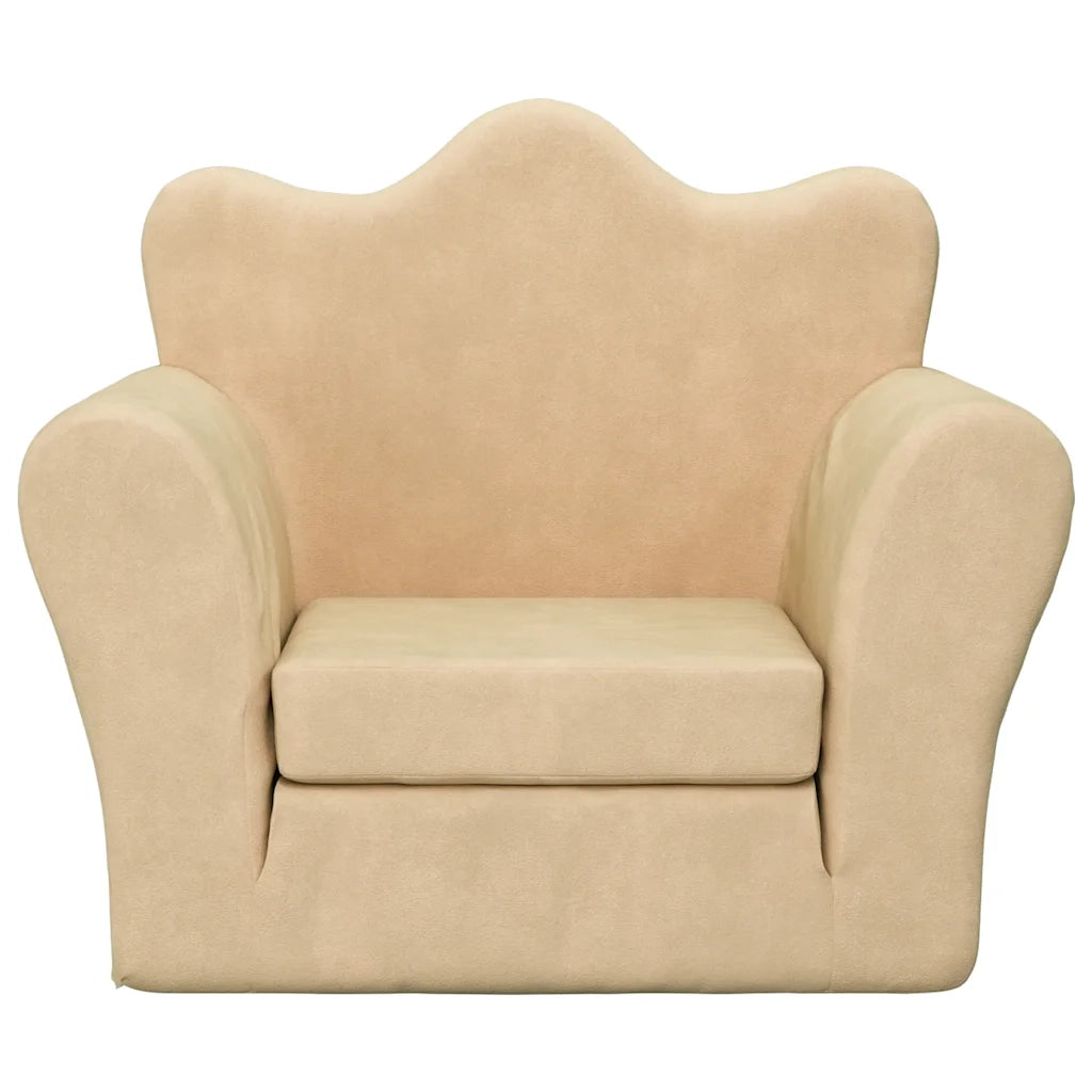 Divano Letto per Bambini-Sofa Letto-Daybed-Divanetto Crema in Morbido Peluche 224009
