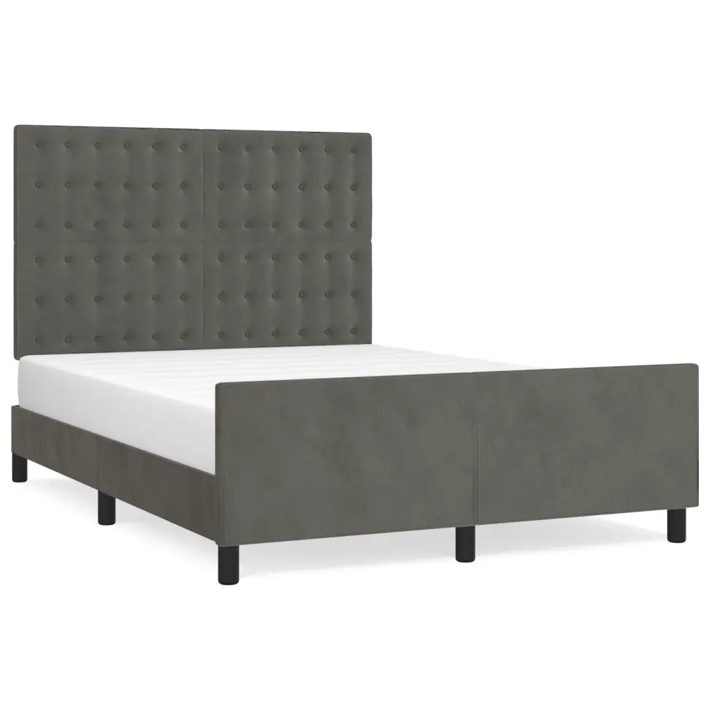 Giroletto con Testiera Grigio Scuro 140x200 cm in Velluto cod mxl 61560
