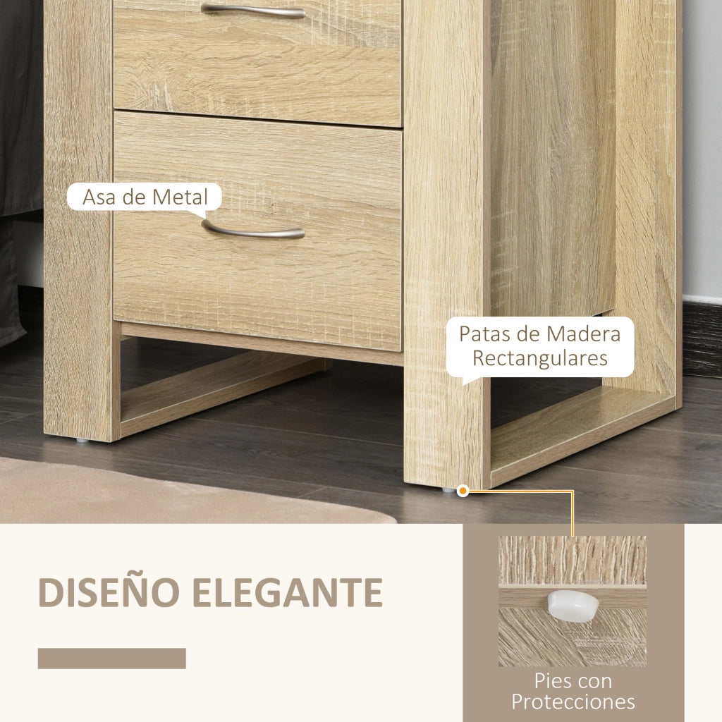 Comodino ¨C zephmum ¨C Legno Naturale 48x39x54 cm