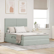 Letto con contenitore e materasso Grigio chiaro 140 x 190 cm