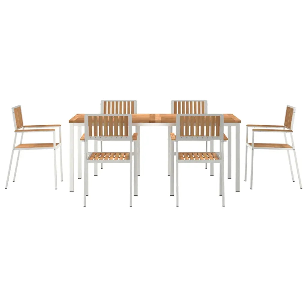 Set da pranzo per esterni 7 pcs Marrone Legno di teak solido 3334802
