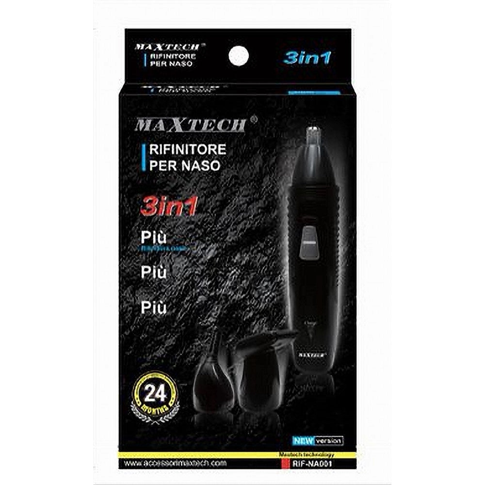 Trade Shop - Mini Rasoio Elettrico Uomo Barba Peli Naso Ricaricabile 3in1 Viaggio 3w Rif-na001 -