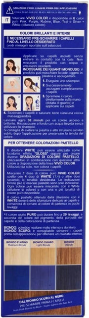 VITALCARE TINTA SEMIPERMANENTE PROFESSIONALE PER CAPELLI MORBIDI IDRATATI E LUMINOSI IN COLORE BLU 100 GR