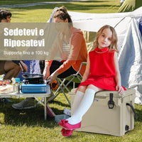 Frigorifero Portatile da 21 Litri, Frigorifero da Campeggio con Portabicchieri Integrati, Regolo e Apribottiglie, Freddo Fino 5-7 Giorni, per Barbecue, Campeggio, Picnic, Pesca