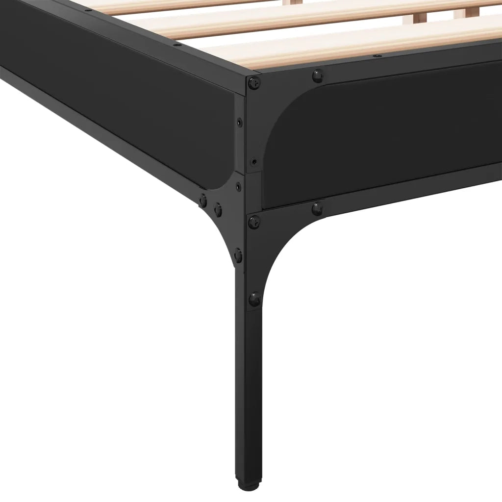 vidaXL Giroletto Nero 200x200 cm in Legno Multistrato e Metallo