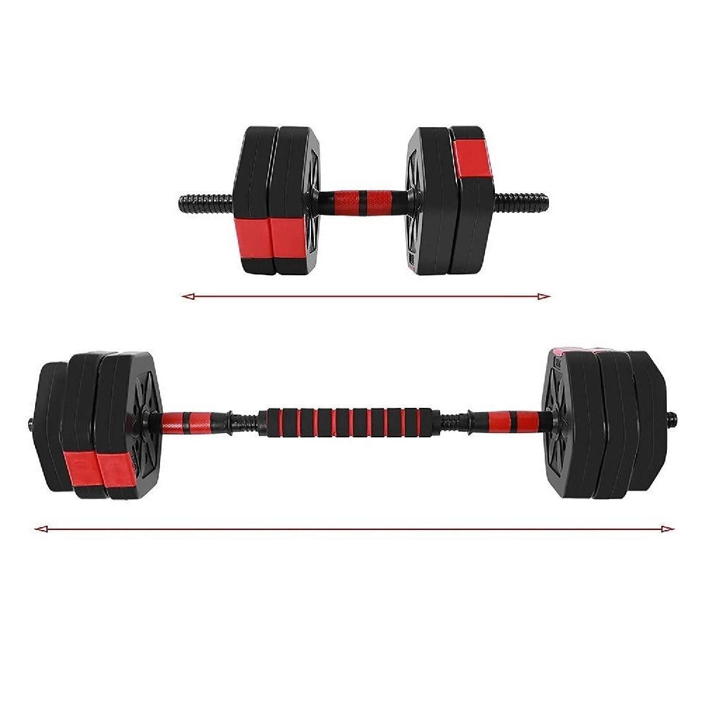 Trade Shop - Set Manubri Bilanciere Con Biella Regolabili 30kg Allenamento Corpo Palestra Casa -