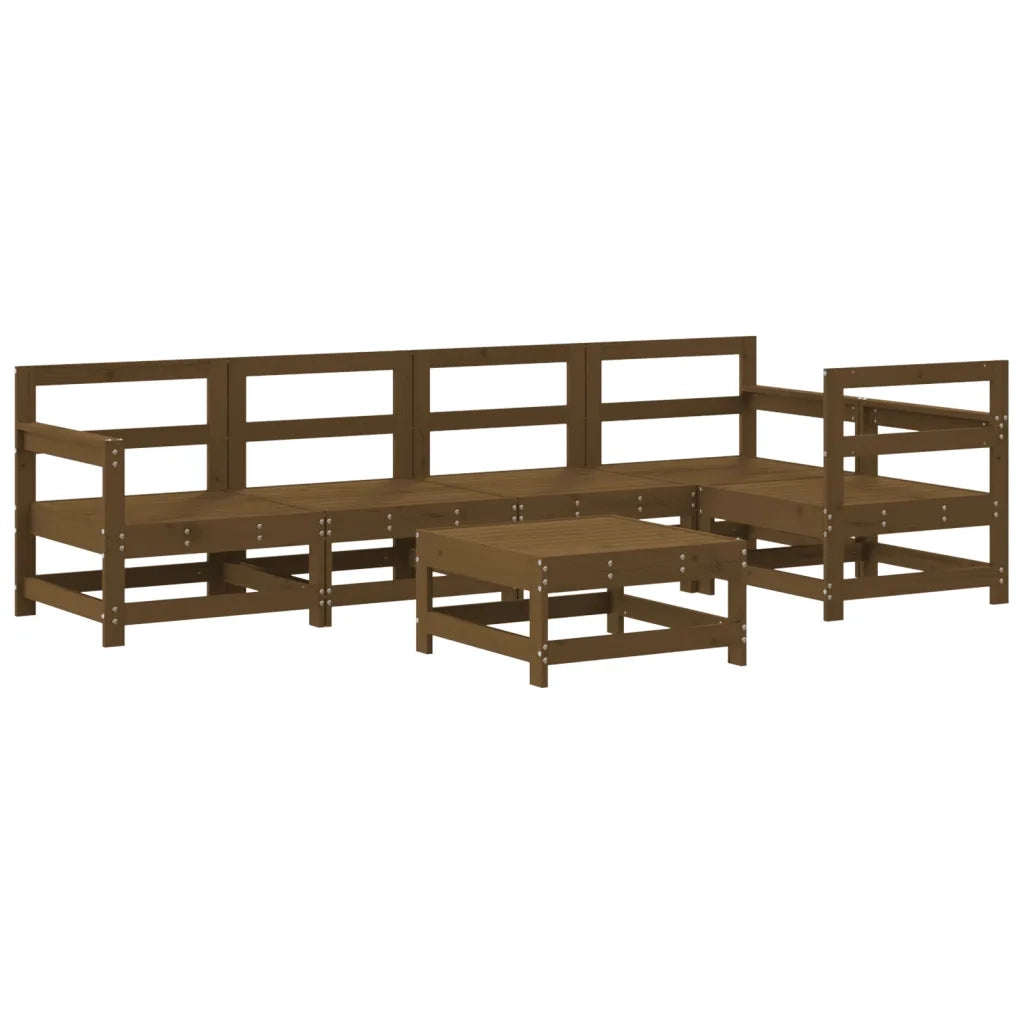 Set Salotto da Giardino 6 pz ambra in Legno Massello di Pino 3186462