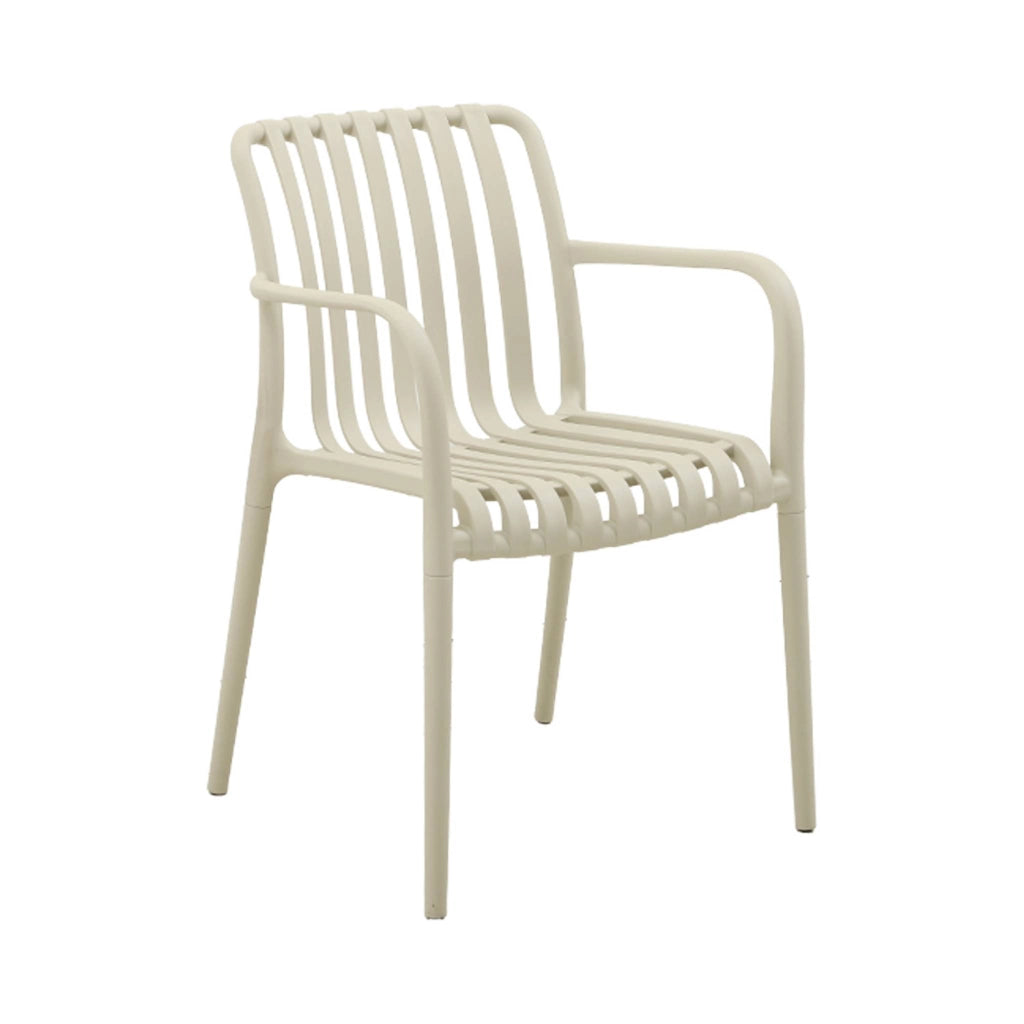 Set 4 poltrone da giardino in plastica, beige