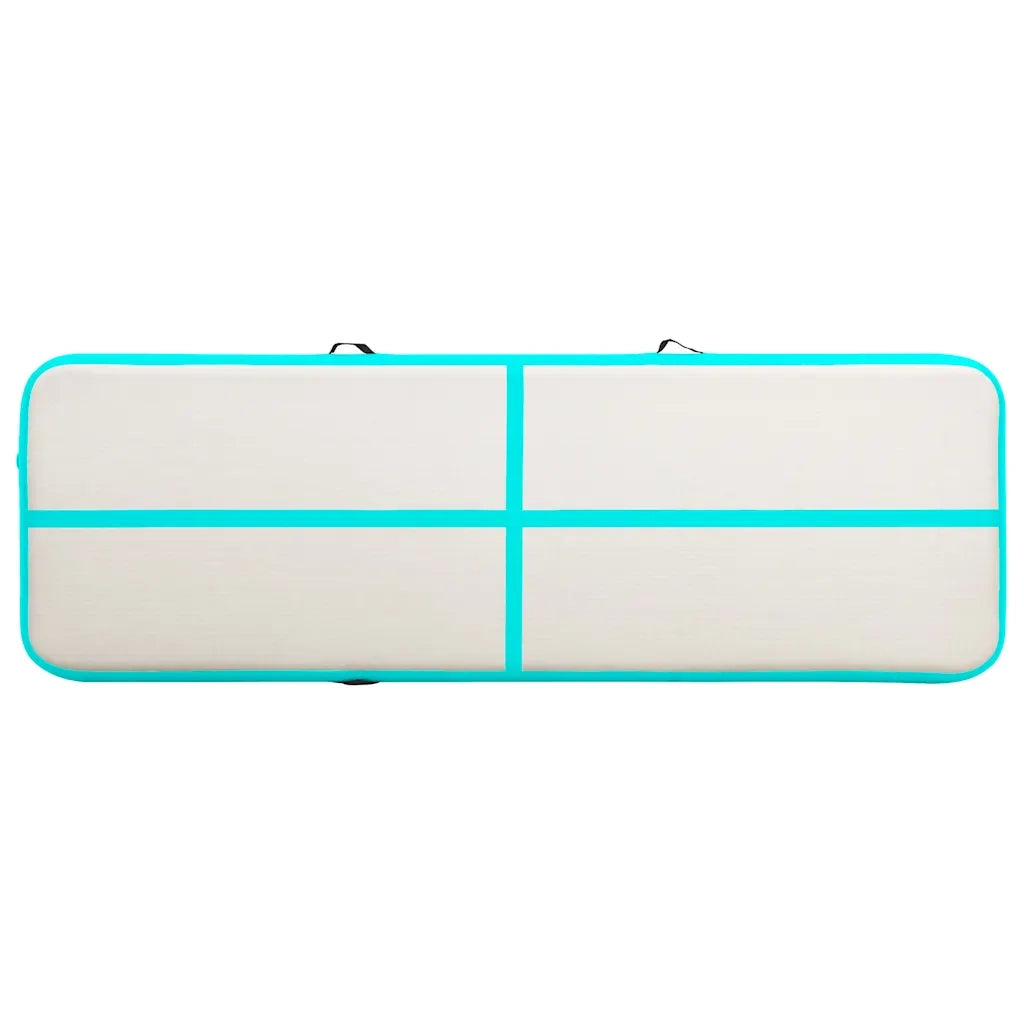 Tappetino Ginnastica Gonfiabile e Pompa 300x100x15 cm PVC Verde 92660