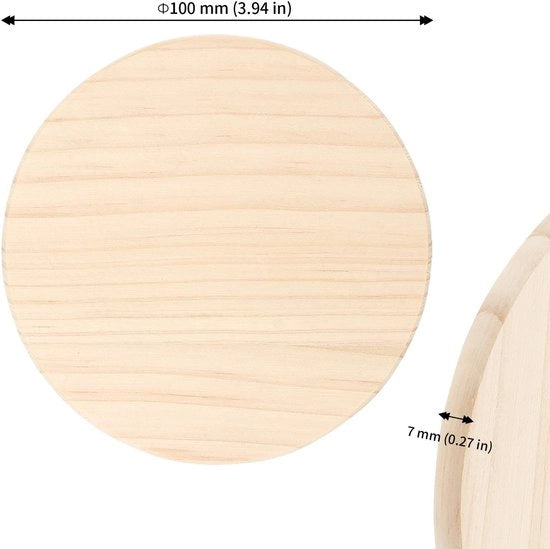 Sostegni in legno 20 pezzi - Sostegni rotondi - Sostegni per bicchieri - Sostegni per padelle - Colore naturale - 10 cm di diametro - Sostegni in legno per piatti