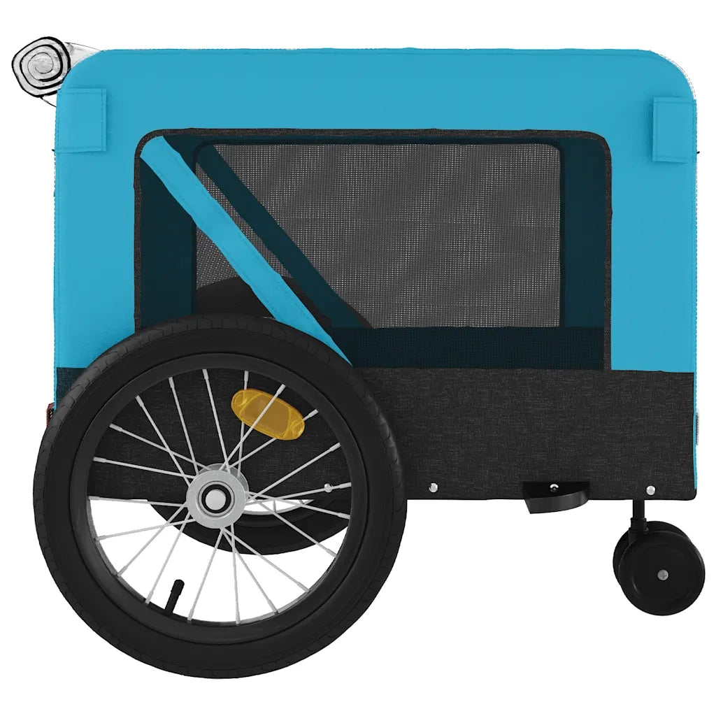 Rimorchio da Bici per Animali Blu e Nero Oxford e Ferro CFW3635562