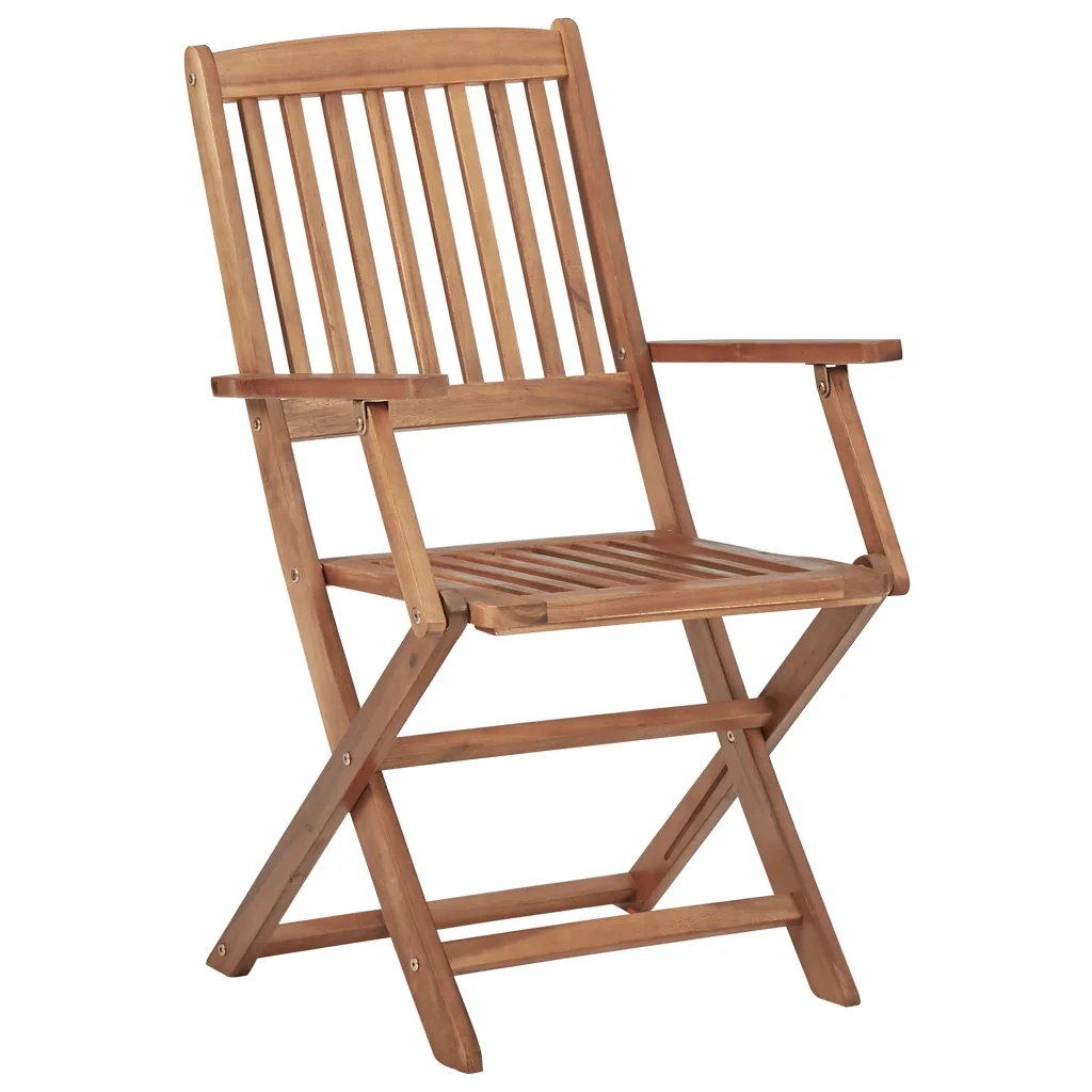 Sedie da Giardino Pieghevoli 8 pz con Cuscini Massello Acacia 3074982