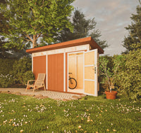 Casetta da Giardino di QUALITÃ€ PREMIUM 4,3mq-L161xW411cm - TIMBELA M902-CAVERN STEEL