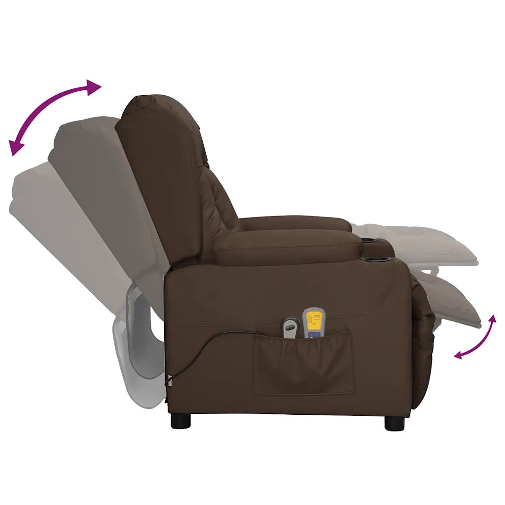 Poltrona Massaggiante Elettrica Marrone in Similpelle 3098809