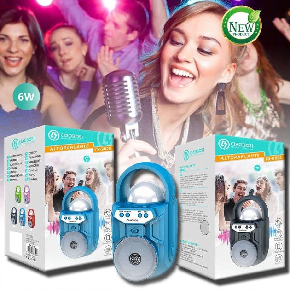 Trade Shop - Cassa Speaker Altoparlante Bluetooth Portatile Tx-9825 Fm Tf Usb Aux Ricaricabile -