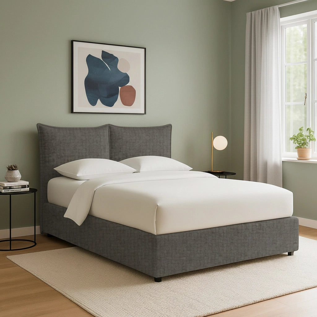Chatteris, Letto Singolo Sfoderabile Made in Italy, Grigio Tortora